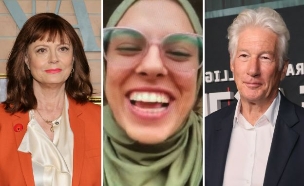ריצ'רד גיר, פאטמה חסונה, סוזן סרנדון (צילום: Dia Dipasupil | Rodin Eckenroth, getty images)