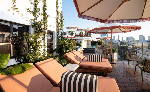 מיטות השיזוף במלון "מאייר האוס" מיטות השיזוף במלון "מאייר האוס"