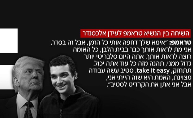 השיחה בין הנשיא טראמפ לעידן אלכסנדר