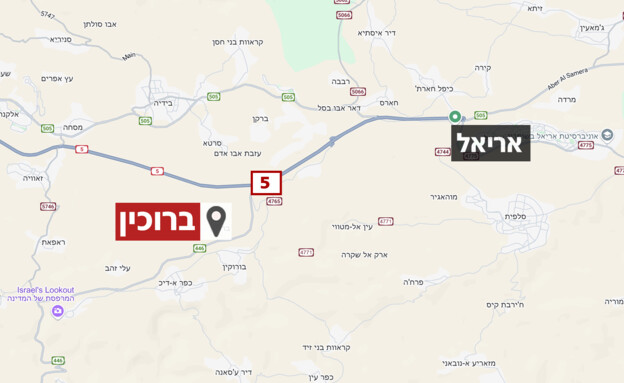 מקום הפיגוע בברוכין, מפה (צילום: google maps)
