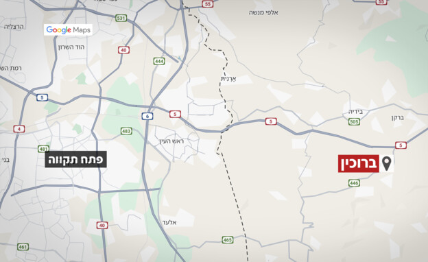 מקום הפיגוע בברוכין, מפה (צילום: google maps)