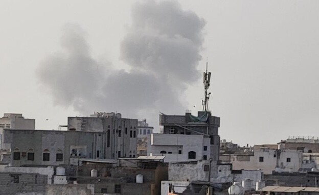 אחרי הודעת פינוי הנמלים: החלה תקיפה ישראלית בנמל חודידה בתימן (צילום: רשתות חברתיות לפי סעיף 27 א')