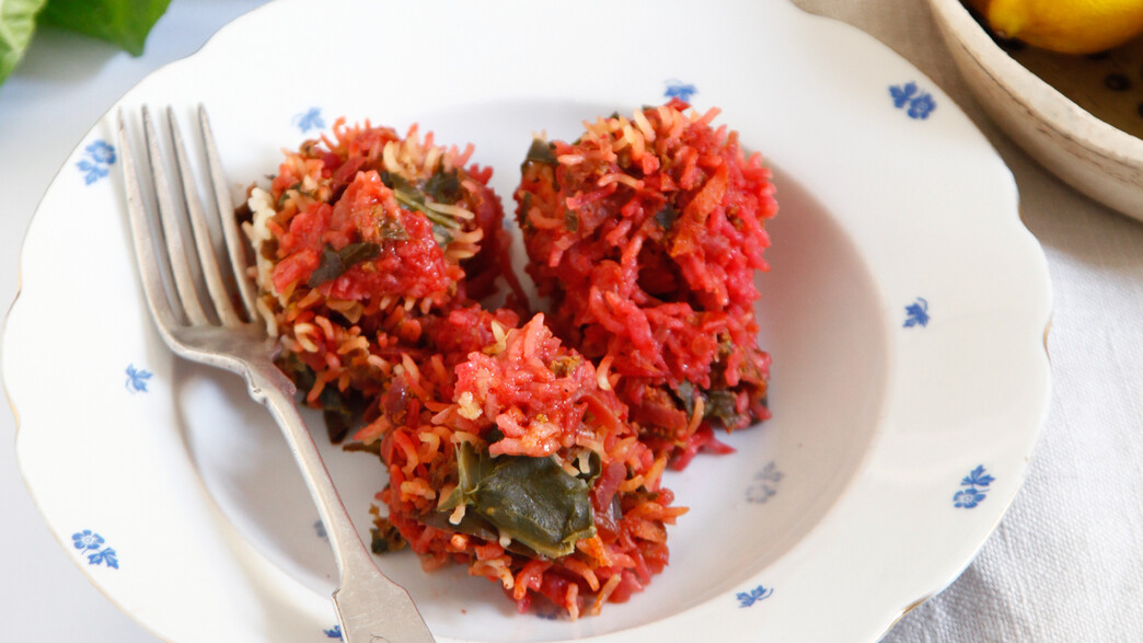 קציצות בקר עם מנגולד וסלק