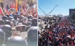 הפגנות לה פז בוליביה (צילום: לפי סעיף 27א' לחוק זכויות יוצרים)