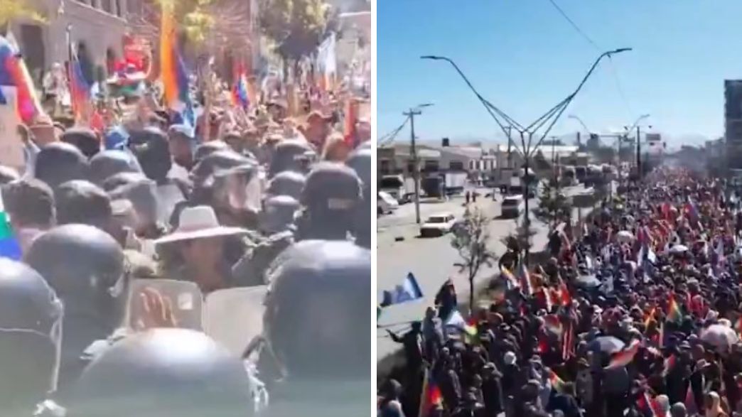 הפגנות לה פז בוליביה (צילום: לפי סעיף 27א' לחוק זכויות יוצרים)