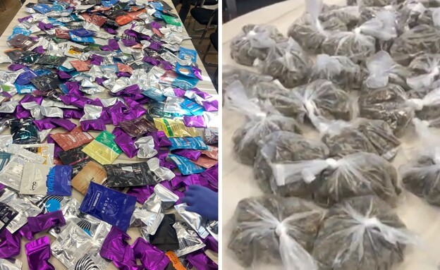 תיעוד הסמים שנתפסו (צילום: דוברות המשטרה)