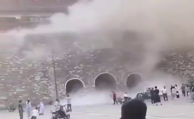 קריסת מגדל התוף והפעמון במזרח סין