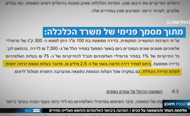 מסמך משרד הכלכלה (עיבוד: תוכנית חיסכון)