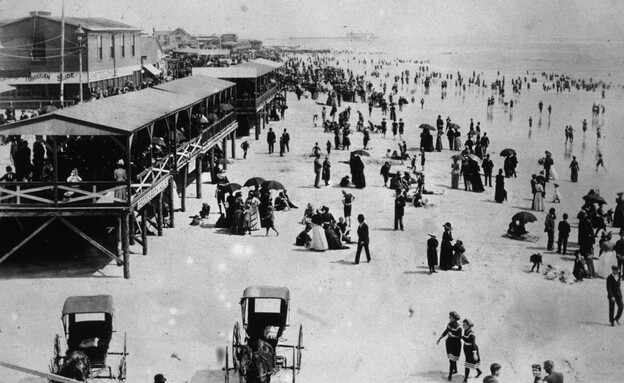 חוף אטלנטיק סיטי 1880 (צילום: Hulton Archive, getty images)