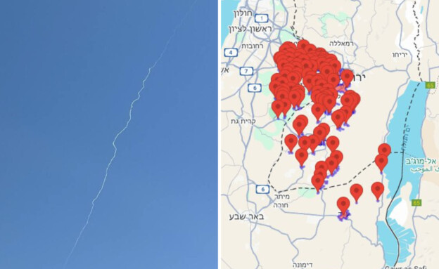 יורט טיל ששוגר מתימן (צילום: שימוש לפי סעיף 27 א)