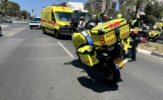 זירת הדריסה בתל אביב (צילום: מד