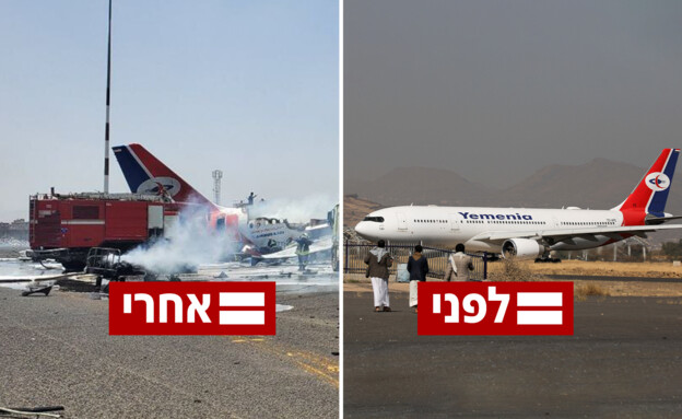 מטוס ימנייה שהותקף בתימן (צילום: reuters)