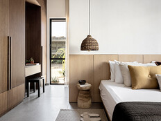 ריזורט בקיבוץ אדריכלות רותם שייקר (צילום: אורן עמוס חדר שינה) ריזורט בקיבוץ אדריכלות רותם שייקר (צילום: אורן עמוס חדר שינה)