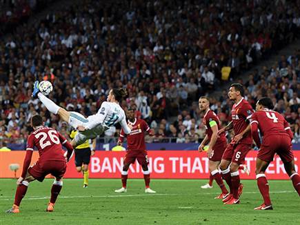 בייל כובש מול ליברפול ב-2018. ספרד במאזן 0:5 מול אנגליה (GETTY) (צילום: ספורט 5)