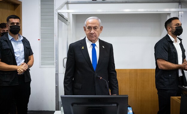 בנימין נתניהו ביום הראשון לחקירה הנגדית (צילום: חיים גולדברג, פלאש 90)