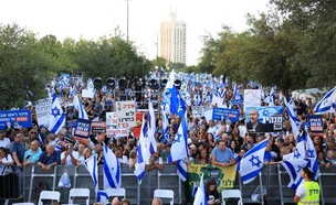 הפגנה בירושלים נגד מערכת המשפט (צילום: אלישע גרוסברג)