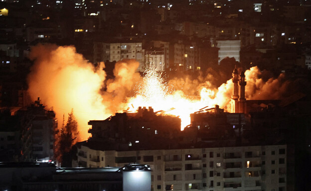 תקיפה ישראלית בדאחיה, לבנון (צילום: reuters)