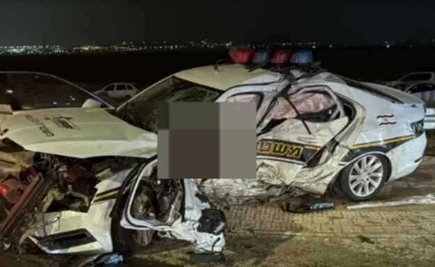 הניידת שנפגעה בתאונה הקטלנית בכביש 25 (צילום: שימוש לפי סעיף 27א' לחוק זכויות יוצרים)