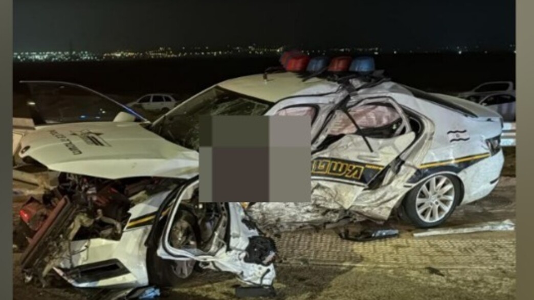 הניידת שנפגעה בתאונה הקטלנית בכביש 25 הניידת שנפגעה בתאונה הקטלנית בכביש 25