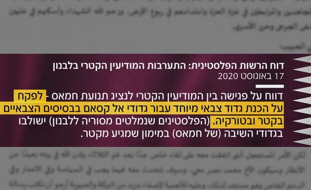 דוח הרשות הפלסטינית: התערבות המודיעין הקטרי בלבנון