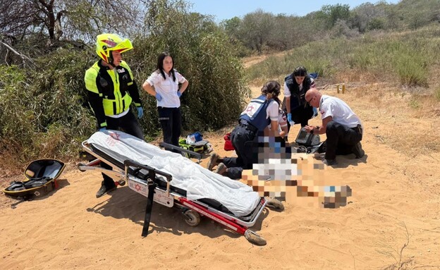 נער בן 13 נורה בראשון לציון (צילום: תיעוד מבצעי מד"א)