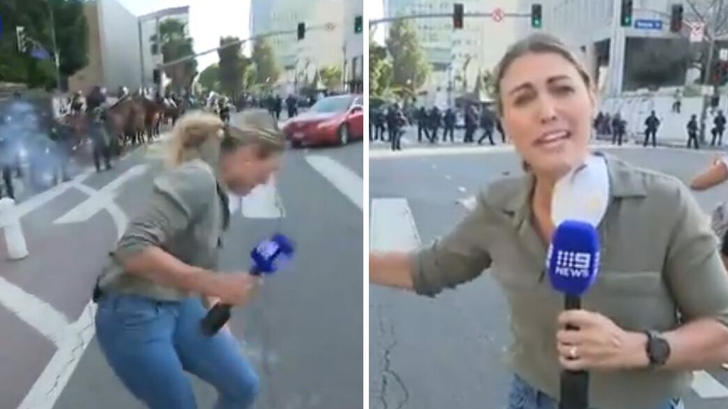 כתבת אוסטרלית נפגעת מירי במהומות בלוס אנג'לס כתבת אוסטרלית נפגעת מירי במהומות בלוס אנג'לס