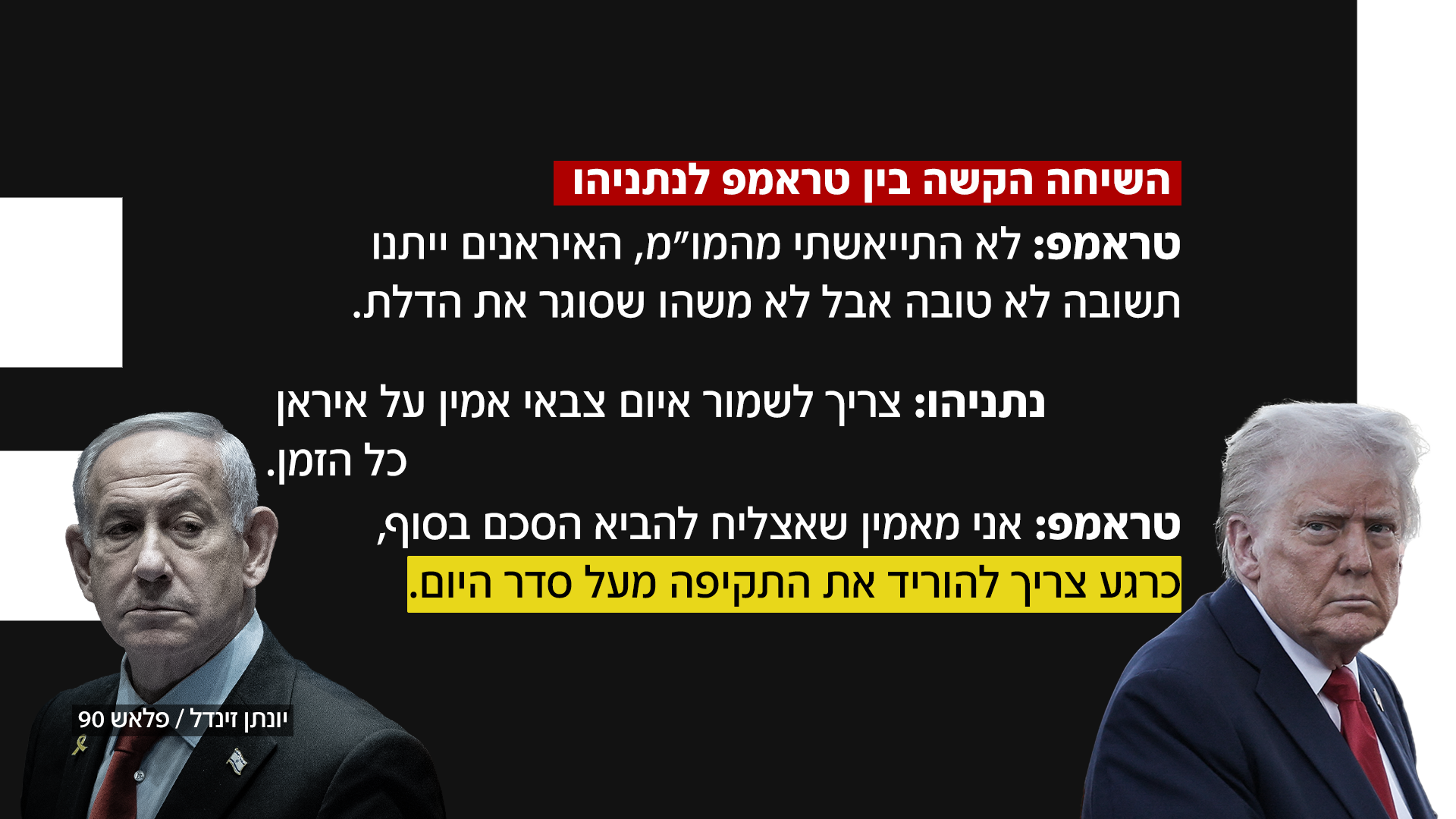 שיחת טראמפ נתניהו (צילום: יונתן זינדל, פלאש 90)