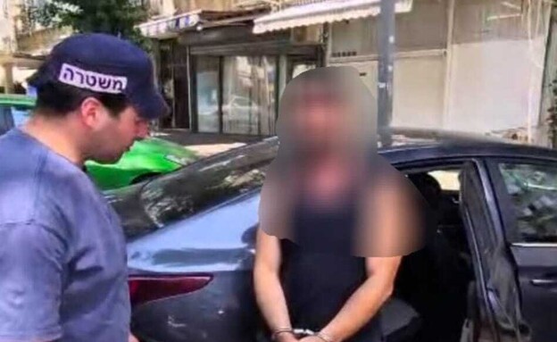 מעצר החשוד בתקיפה (צילום: דוברות המשטרה)