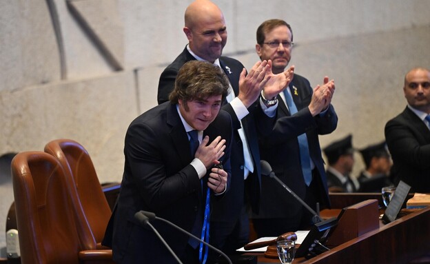 נשיא ארגנטינה חאבייר מיליי במליאת הכנסת (צילום: יואב דודקביץ', TPS)