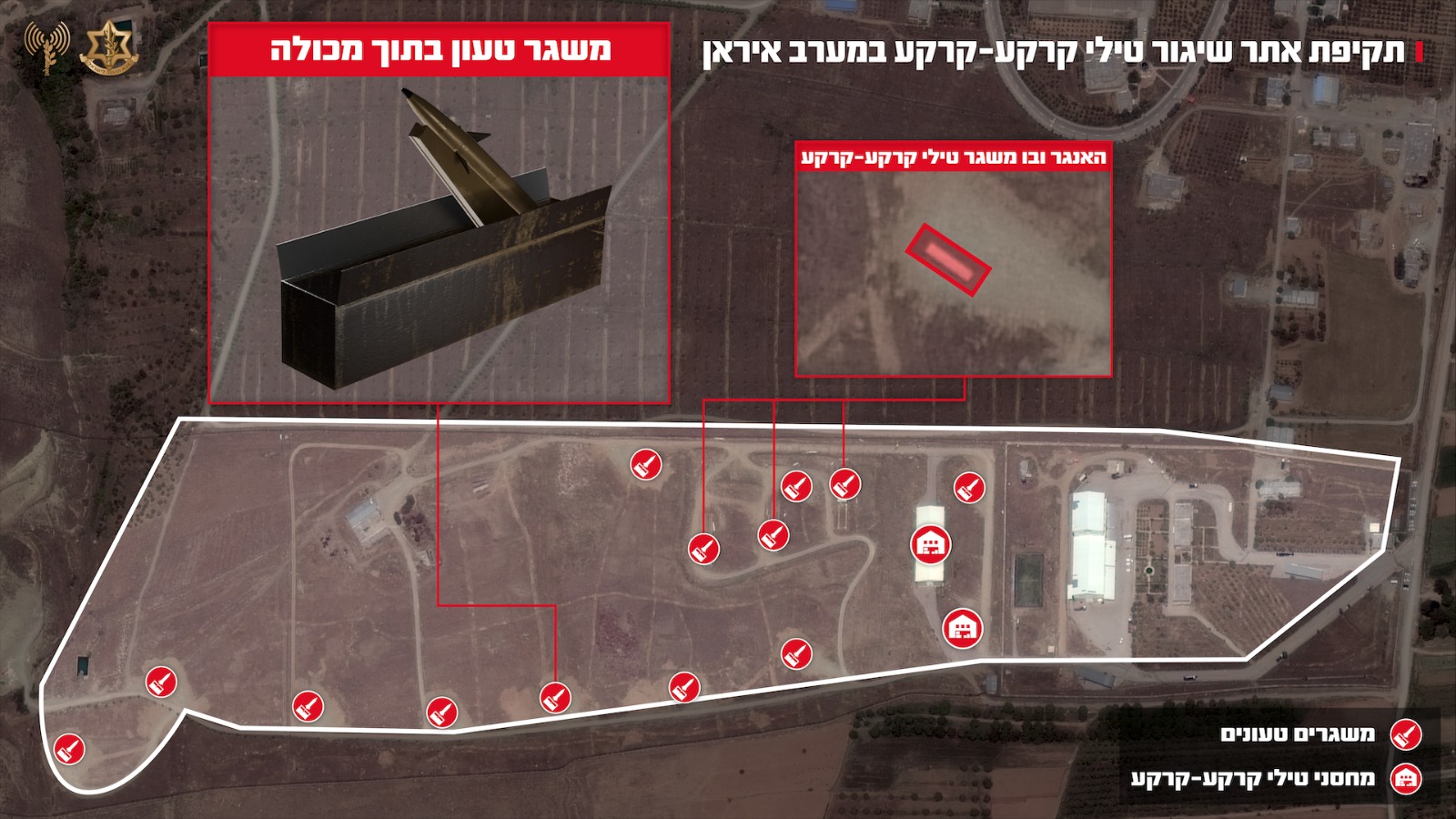 תקיפת אתר שיגור טילי קרקע-קרקע (אינפוגרפיקה: דובר צה