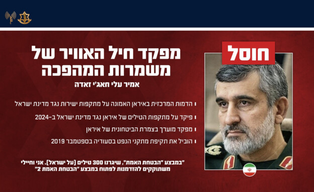 מפקד חיל האוויר של משמרות המהפכה (צילום: דובר צה