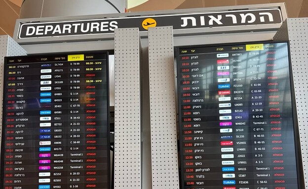 ביטולי טיסות בנתב"ג, ב-13 ביוני (צילום: N12)