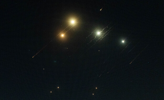 יירוטים לאחר שיגור טילים מאיראן (צילום: יונתן זינדל, פלאש 90)