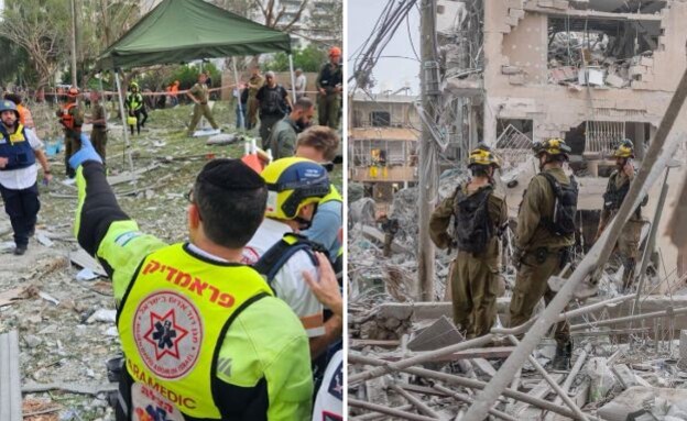 זירות של נפילות טילים במרכז