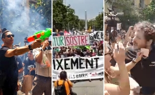 הפגנות נגד תיירים ברצלונה ספרד (צילום: לפי סעיף 27א' לחוק זכויות יוצרים)