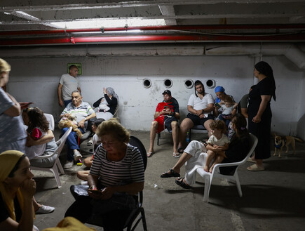מקלט תל אביב ישראל מלחמה (צילום: JOHN WESSELS, getty images)
