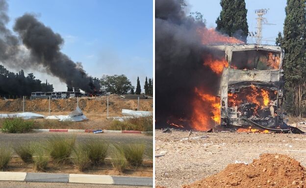 פגיעה באוטובוס ריק במרכז הארץ פגיעה באוטובוס ריק במרכז הארץ