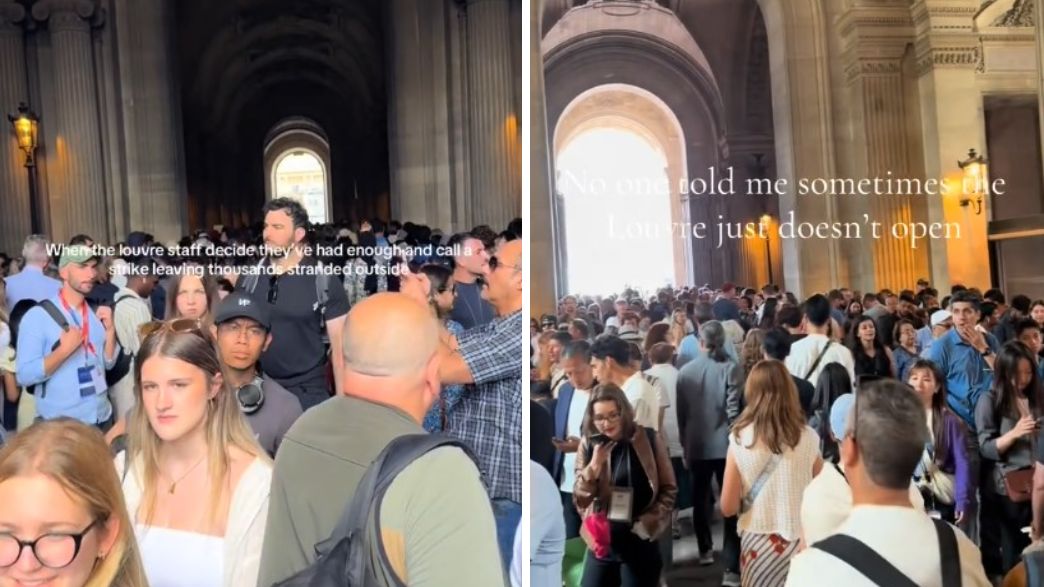 עומס במוזיאון הלובר פריז עומס במוזיאון הלובר פריז