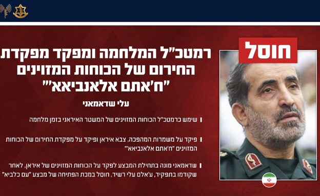 עלי שאדמאני, רמטכ״ל המלחמה האיראני שחוסל (צילום: דובר צה"ל)