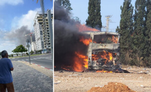 נזק בעקבות נפילות במרכז הארץ (צילום: כבאות והצלה מחוז דן)