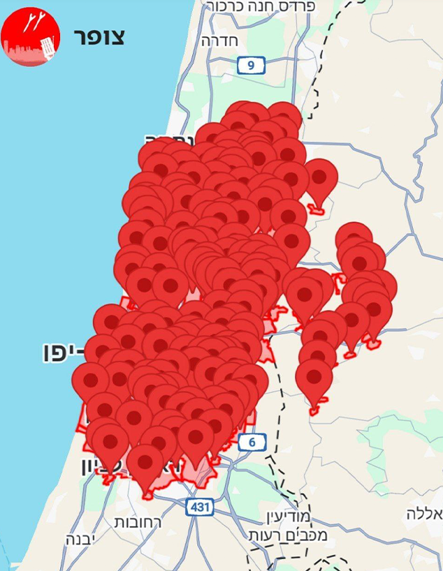 מפת האזעקות 