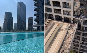 בריכה בגובה לפני ואחרי  (צילום: אנג׳לינה קניז׳ניקובה)