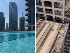בריכה בגובה לפני ואחרי  (צילום: אנג׳לינה קניז׳ניקובה)