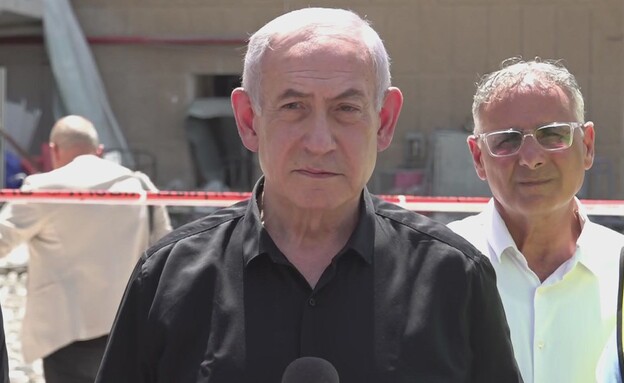 ראש הממשלה בנימין נתניהו בזירת הנפילה בסורוקה 