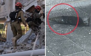 ראש טיל איראני וכוח פיקוד העורף בזירה (צילום: רשתות חברתיות לפי סעיף 27 א', דובר צה"ל)