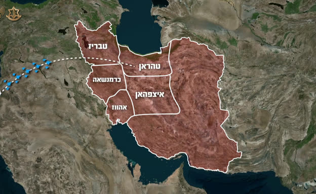 מפת יעדי הגרעין ואתרי הייצור שהותקפו בטהראן