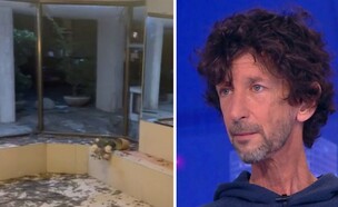 איתי אנגל וההרס בבית הוריו (צילום: מתוך "אברי ושרקי", קשת 12)