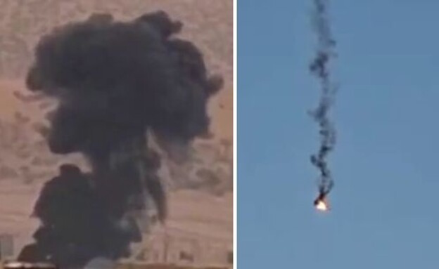 הפלת כטבם באיראן (צילום: מתוך תיעוד שעלה ברשתות החברתיות, שימוש לפי סעיף 27א' לחוק זכויות יוצרים)