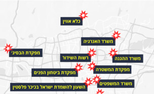 מפת התקיפות הישראליות בטהראן מפת התקיפות הישראליות בטהראן