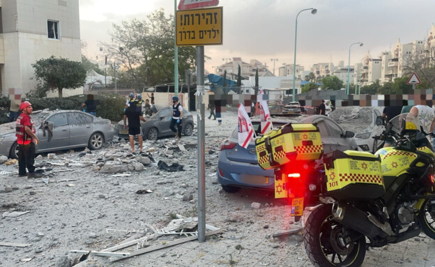 זירת הנפילה בבאר שבע (צילום: תיעוד מבצעי מד